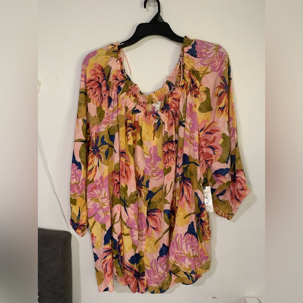 Terra & Sky Womens Blouse Size 4X